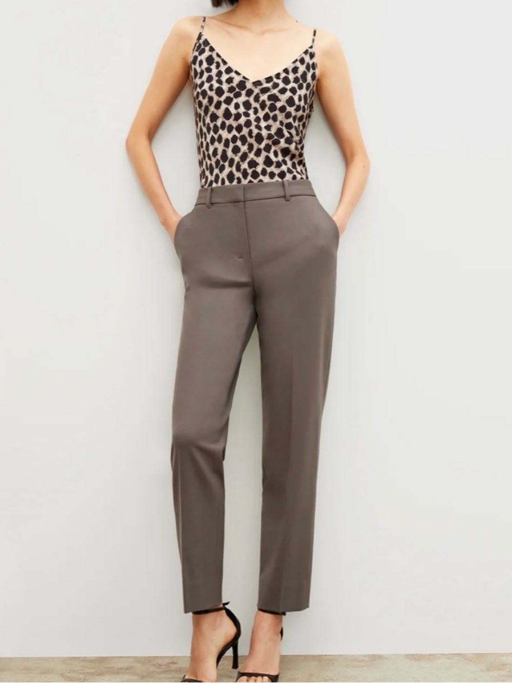MM Lafleur Tailored High-Rise Straight-Leg Pants - Mink